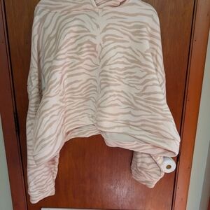 Eloquii Cream and Tan Animal Print Top